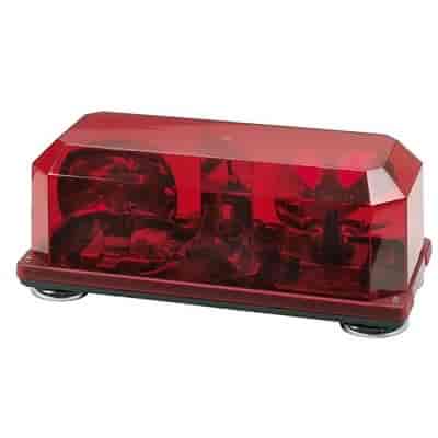 PRIORITY 1 RED LENS- Magnet Mount. Commercial Grade Exterior Mini Bar Light 12-Volt. Two 2 Halogen R
