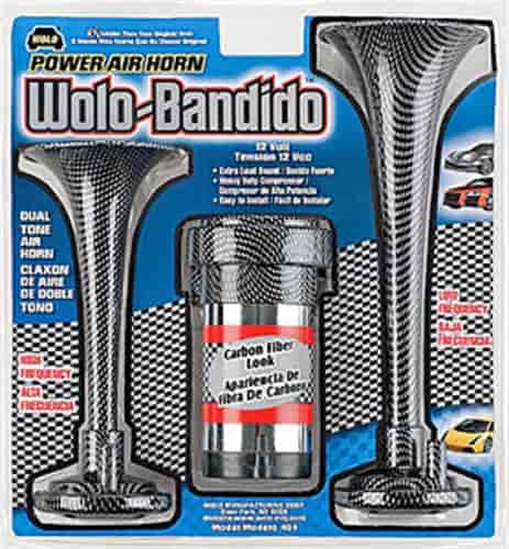 -BANDIDO Dual Tone Air Horn Two Durable Plastic Trumpets and Compressor Cover