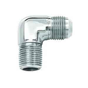 Powerflow 90 Degree Flare Elbow Fitting Size -10 AN To 1/2 in. NPT Polished