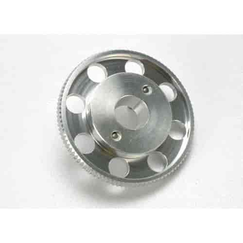 Flywheel larger knurled for use with starter boxes TRX 2.5 and TRX 2.5R silver anodized