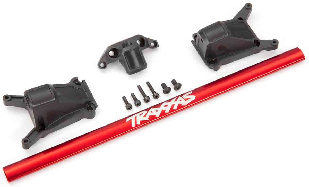 Heavy-Duty Aluminum Chassis Brace for Traxxas Slash 4x4 Low-CG and Traxxas Rustler 4x4 - Red