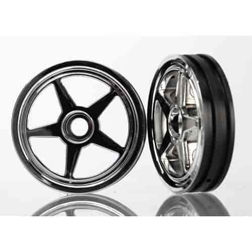 Front Wheels 5-Spoke Plastic Chrome/Black Reversible