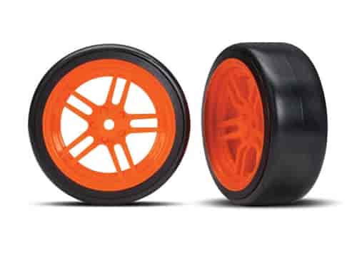 Drift Tires and Wheels Front Set Orange