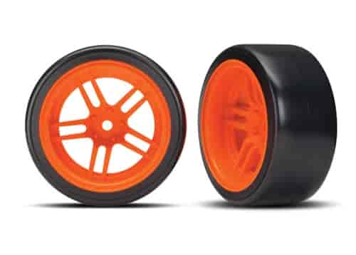 Drift Tires and Wheels Rear Set Orange