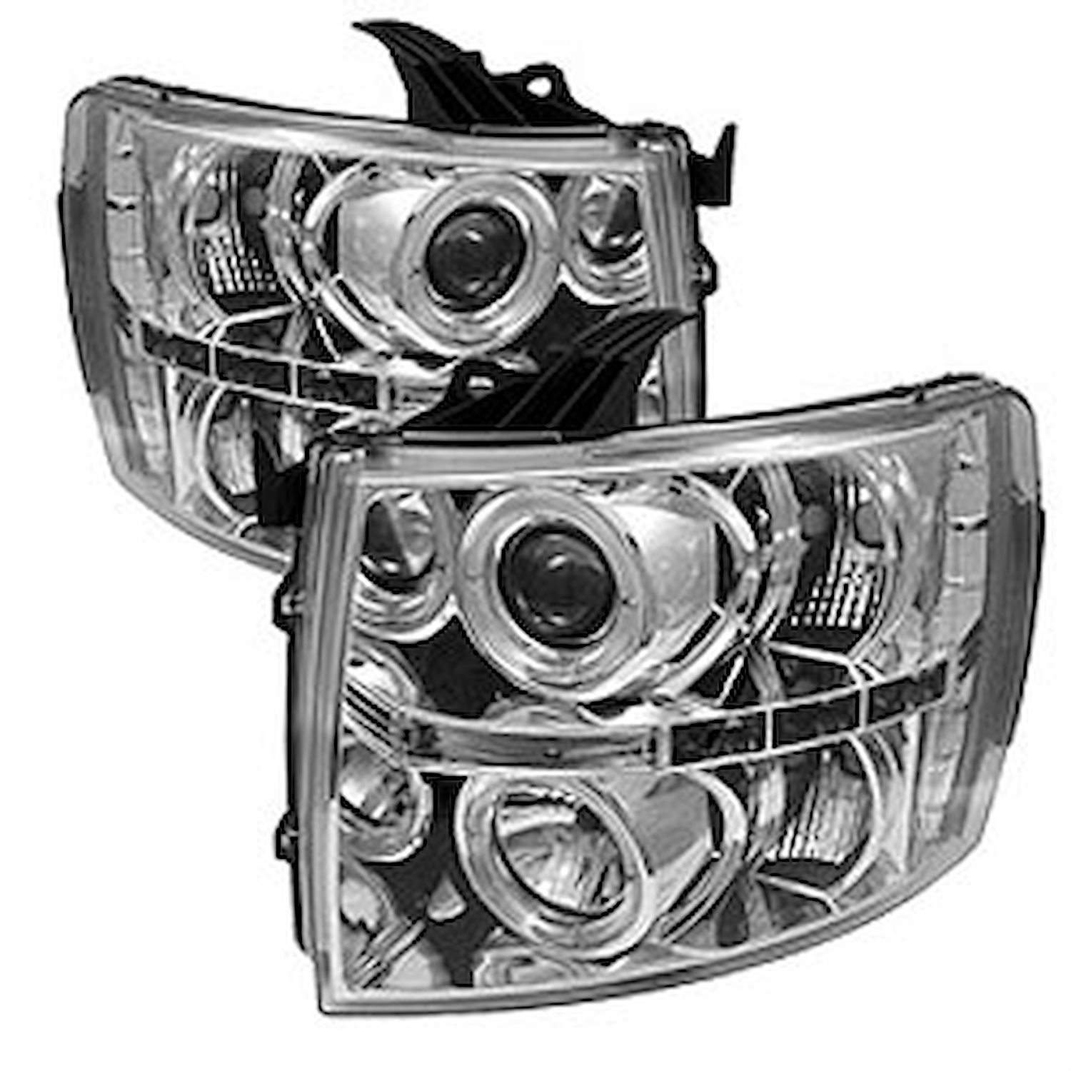 Halo LED Projector Headlights 2007-2014 Chevy Silverado 2500HD/3500HD