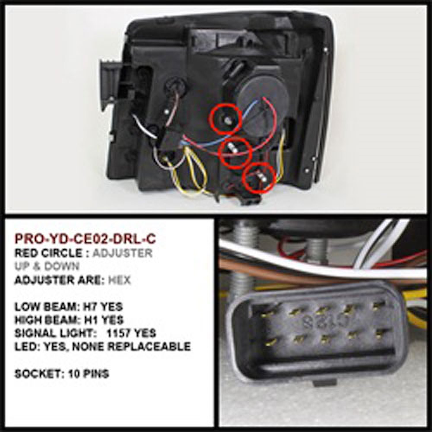 Halo DRL Projector Headlights 2011-2013 Hyundai Sonata