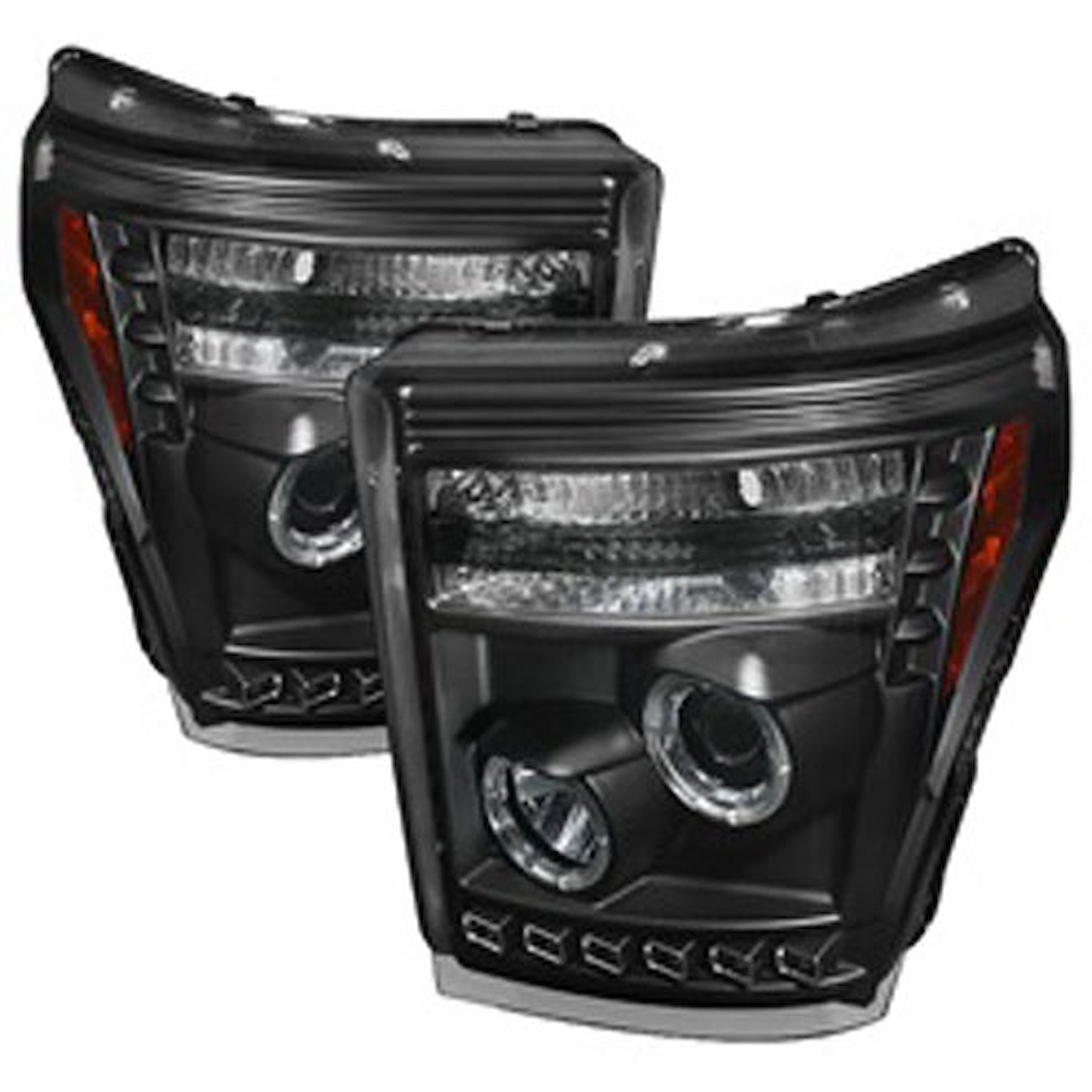 Halo DRL Projector Headlights 2011-2016 Ford F250/350/450