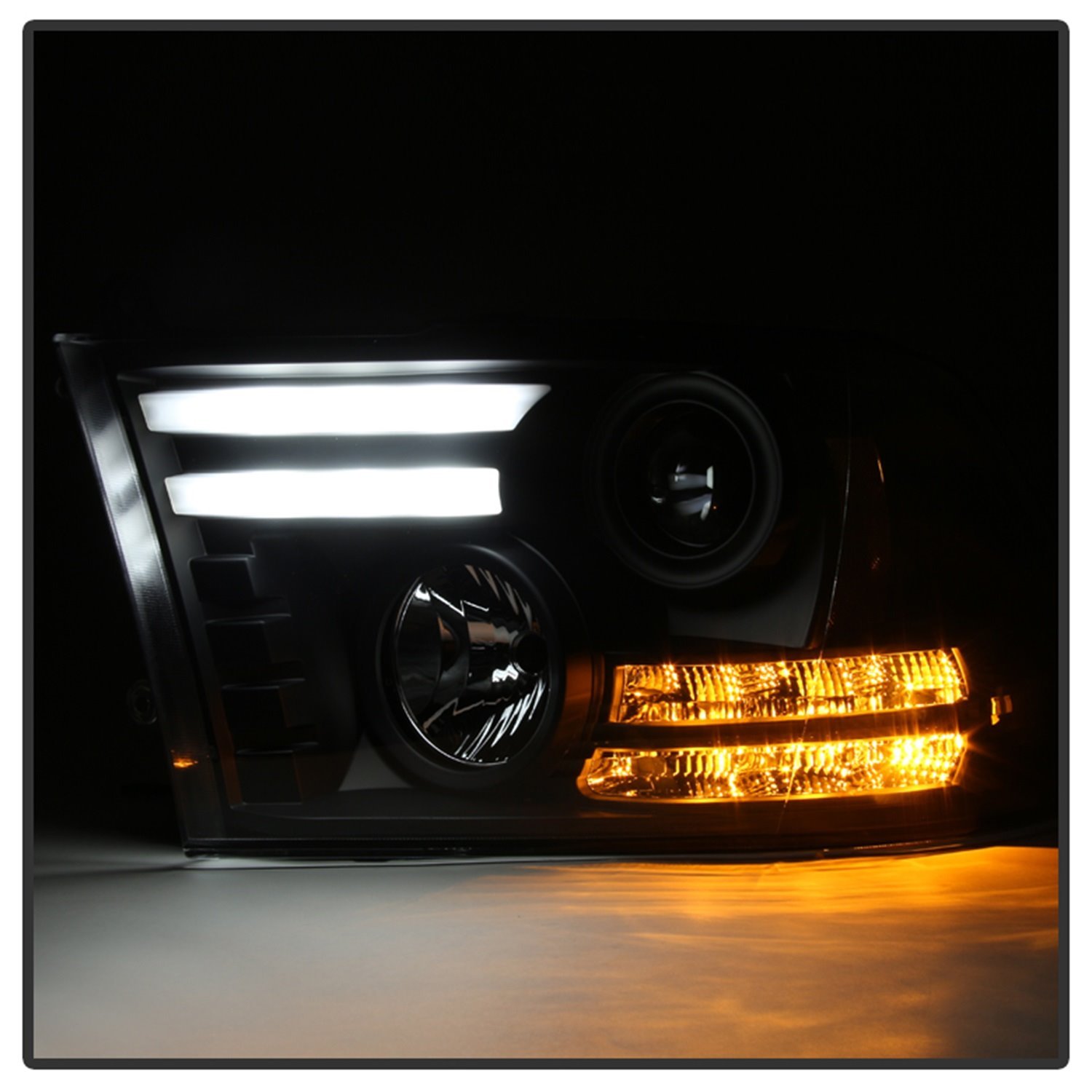 Light Bar DRL Projector Headlights 2013-2016 Dodge Ram 1500/2500/3500