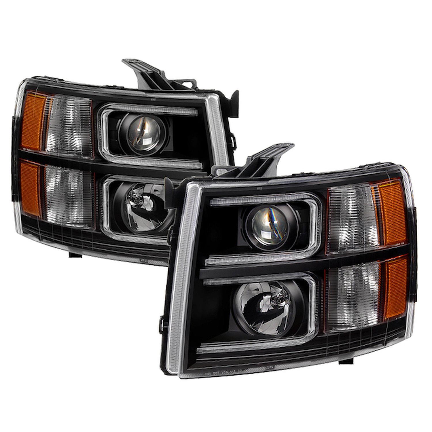 xTune Light Tube Style Projector Headlights 2007-2013 Chevy Silverado 1500