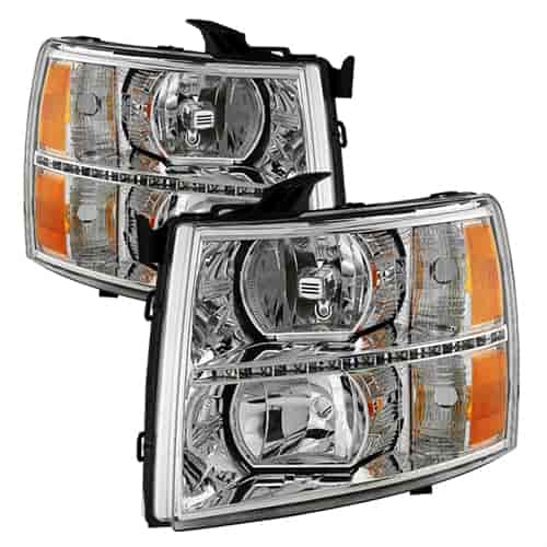 xTune DRL LED Crystal Headlights 2007-2014 Chevy Silverado