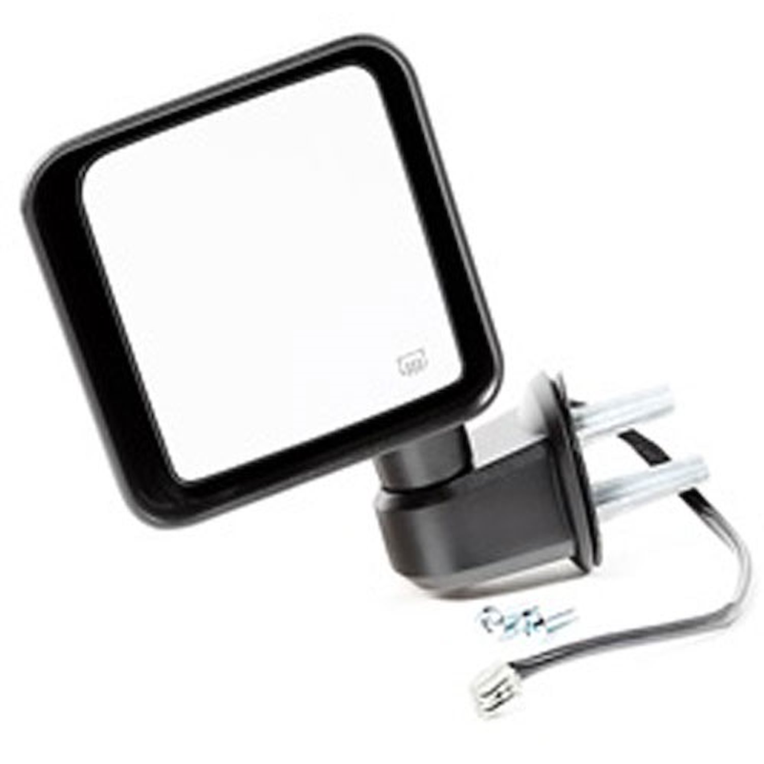 Replacement Black power-heated left side mirror from Omix-ADA,