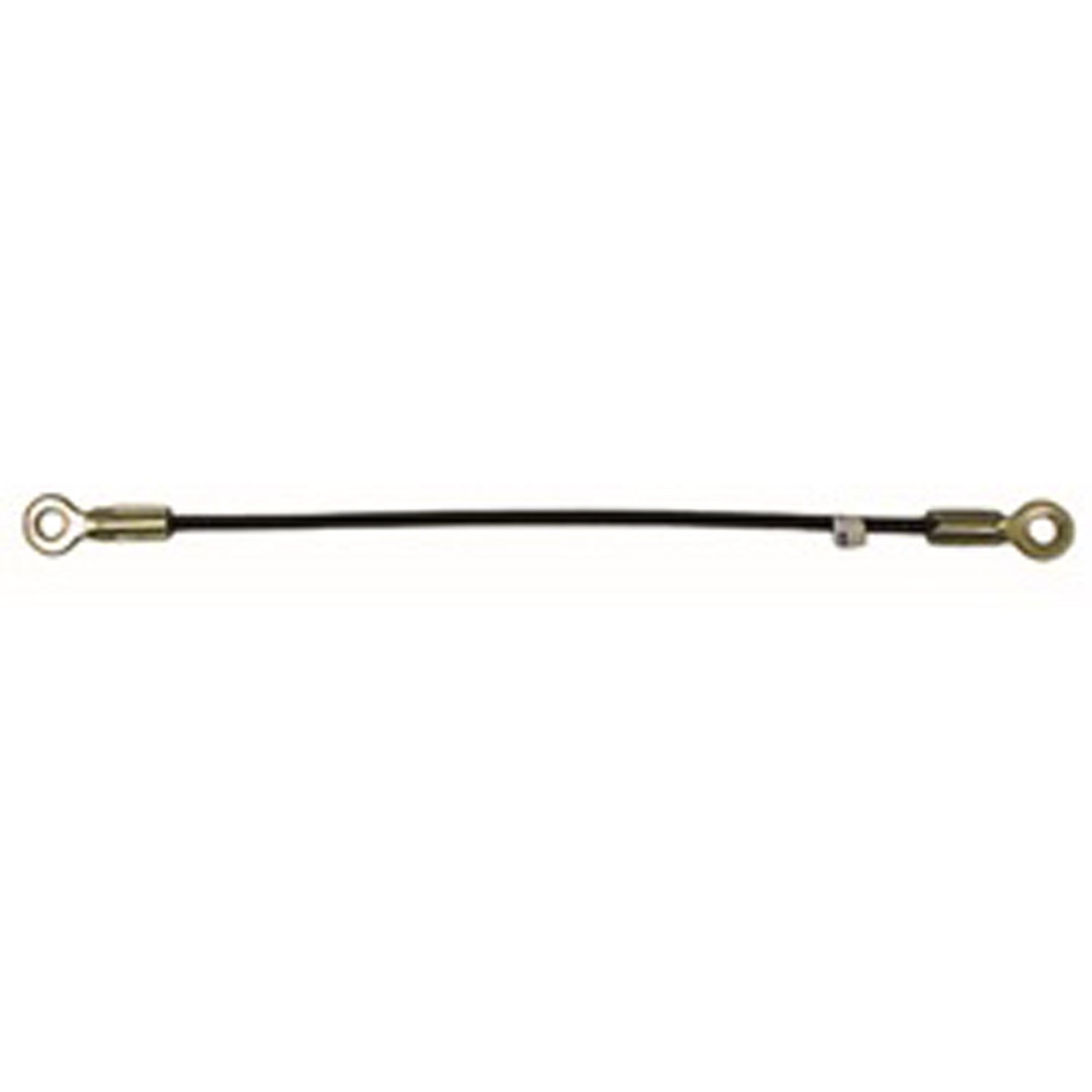 Replacement tailgate cable from Omix-ADA, Fits 76-86 Jeep CJ7 and 81-86 CJ8. Two required per tailgate.