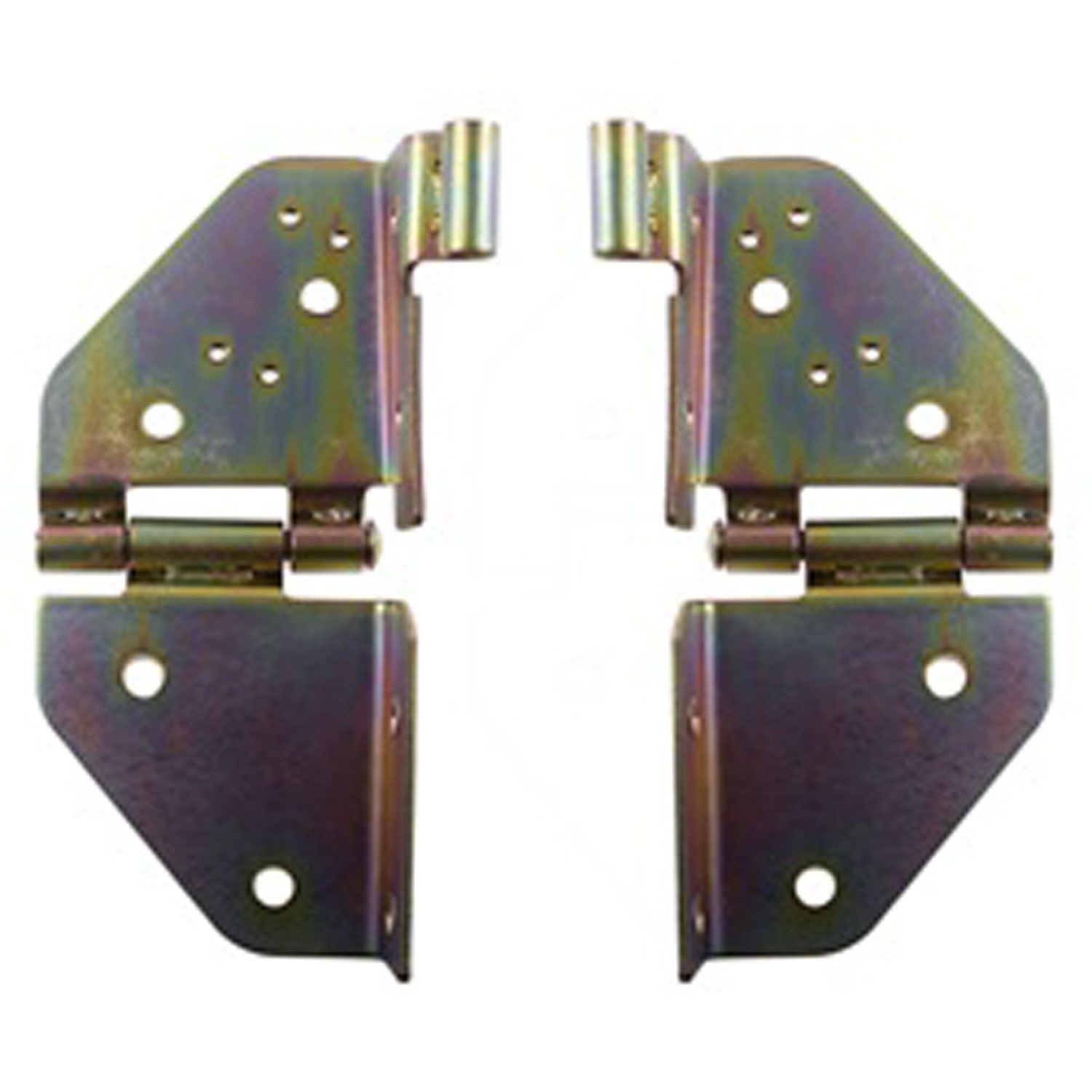This pair of windshield hinges from Omix-ADA fit 76-83 Jeep CJ5 76-86 CJ7 and 81-86 CJ8.