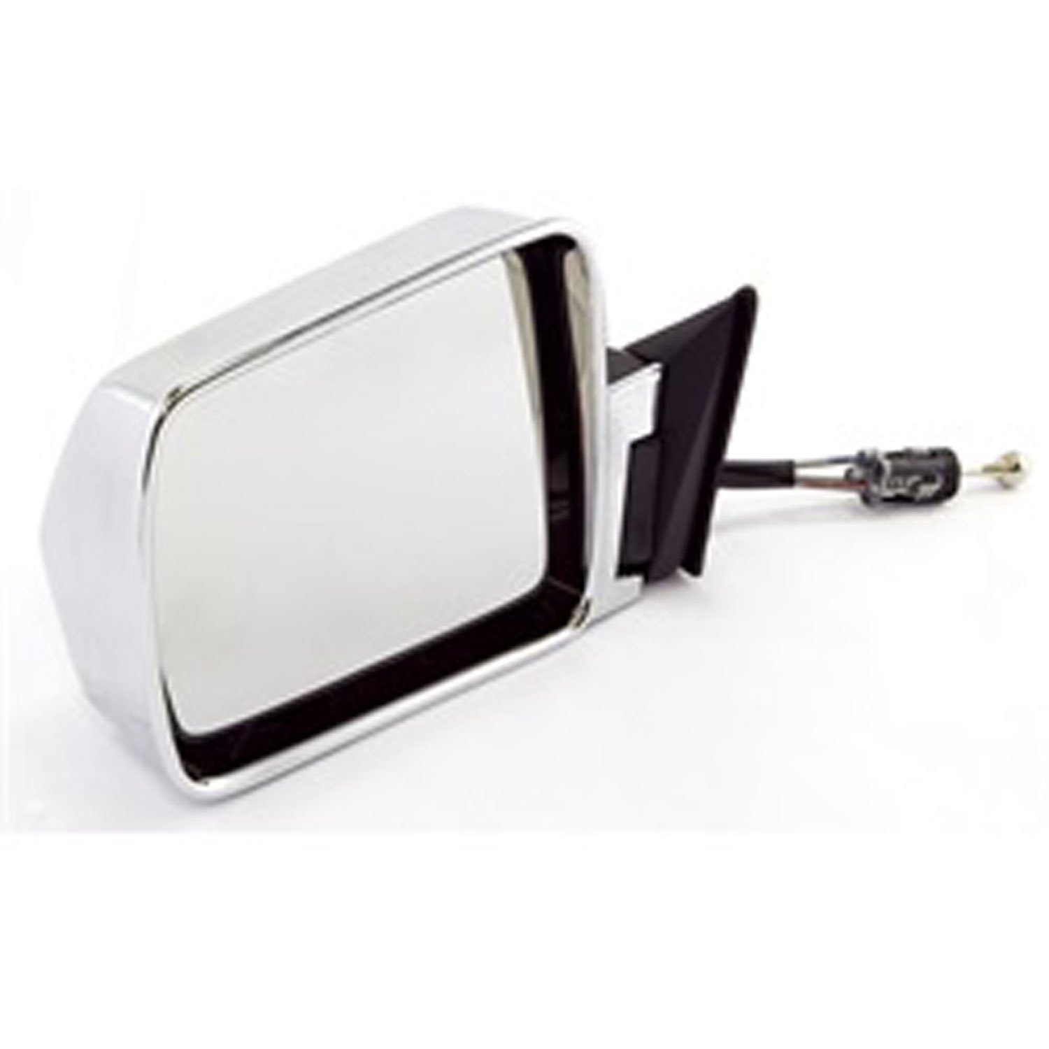 This chrome folding door mirror from Omix-ADA fits the left door on 84-96 Jeep Cherokee XJ. Connects