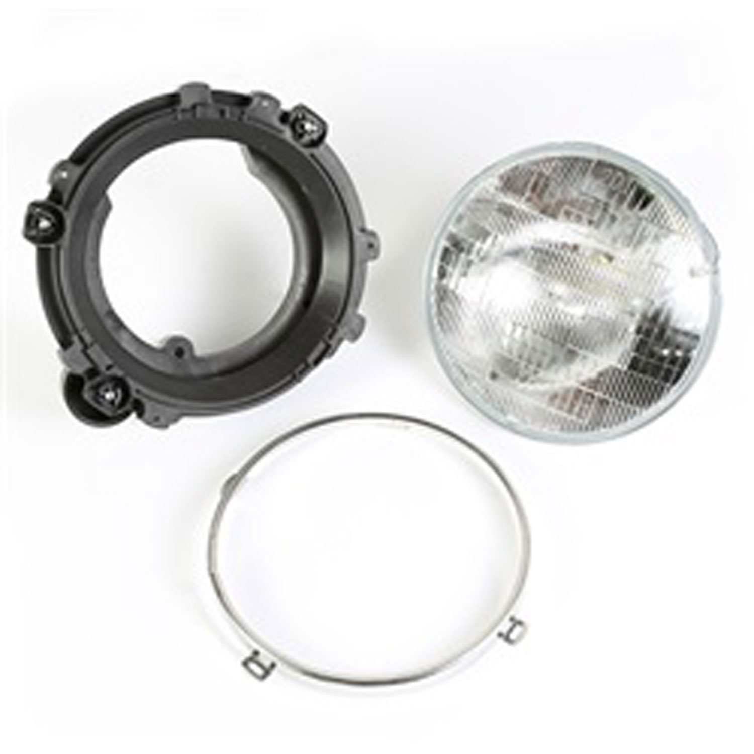 Replacement headlight assembly from Omix-ADA, Fits left side on 97-06 Jeep Wrangler