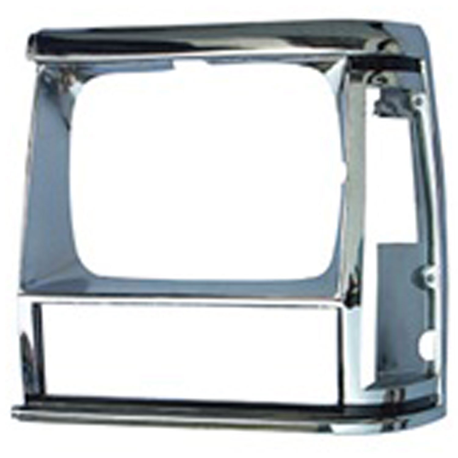 This chrome headlight bezel from Omix-ADA fits the left side of 84-90 Jeep Cherokee XJ and 86-90 Comanche MJ