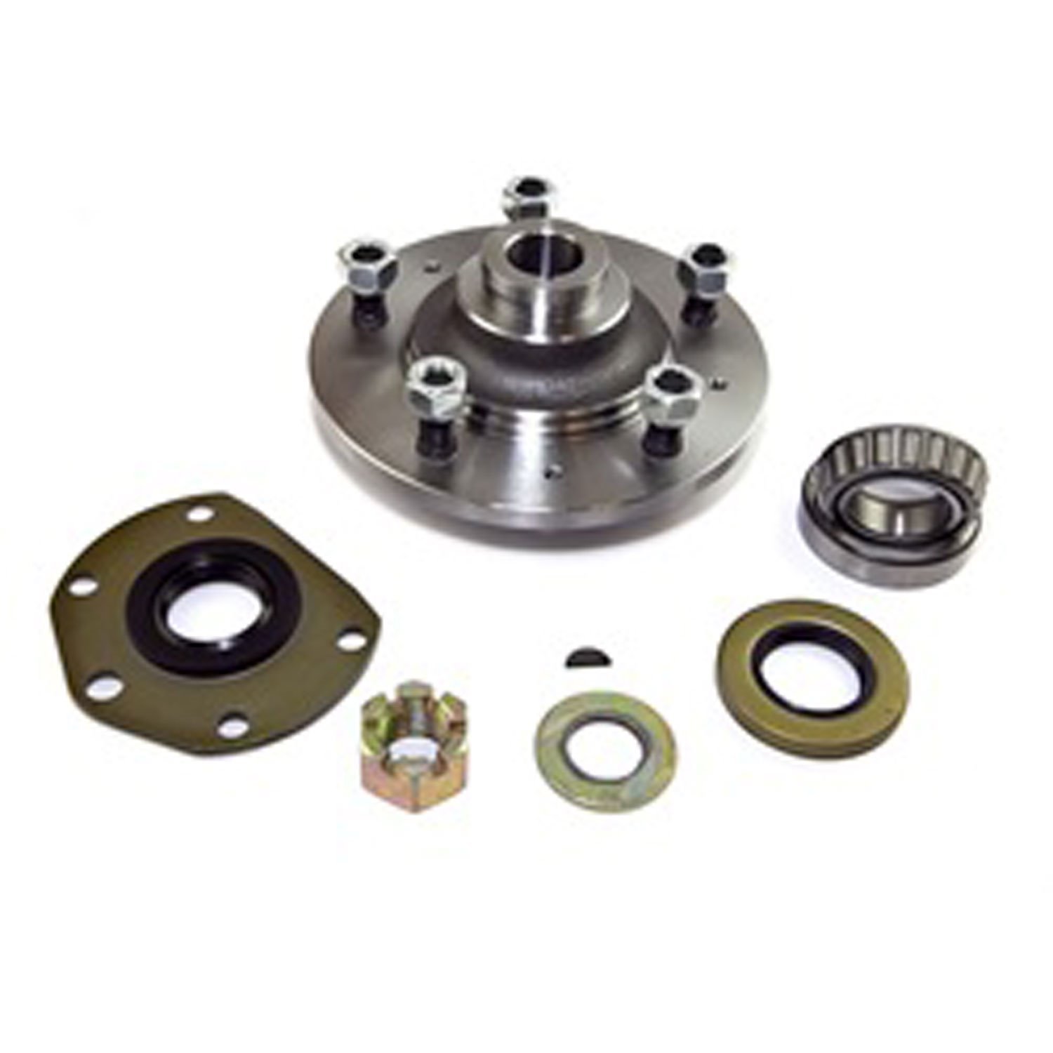This rear axle hub kit from Omix-ADA fits 76-86 Jeep CJ models with an AMC 20 rear axle.