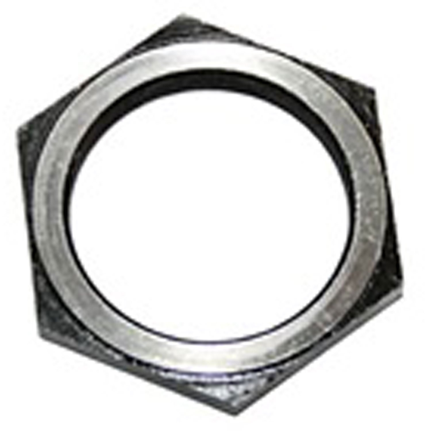 This wheel bearing nut from Omix-ADA for Dana 27 rear axle found in 41-45 Ford GPWs and Willys MBs.