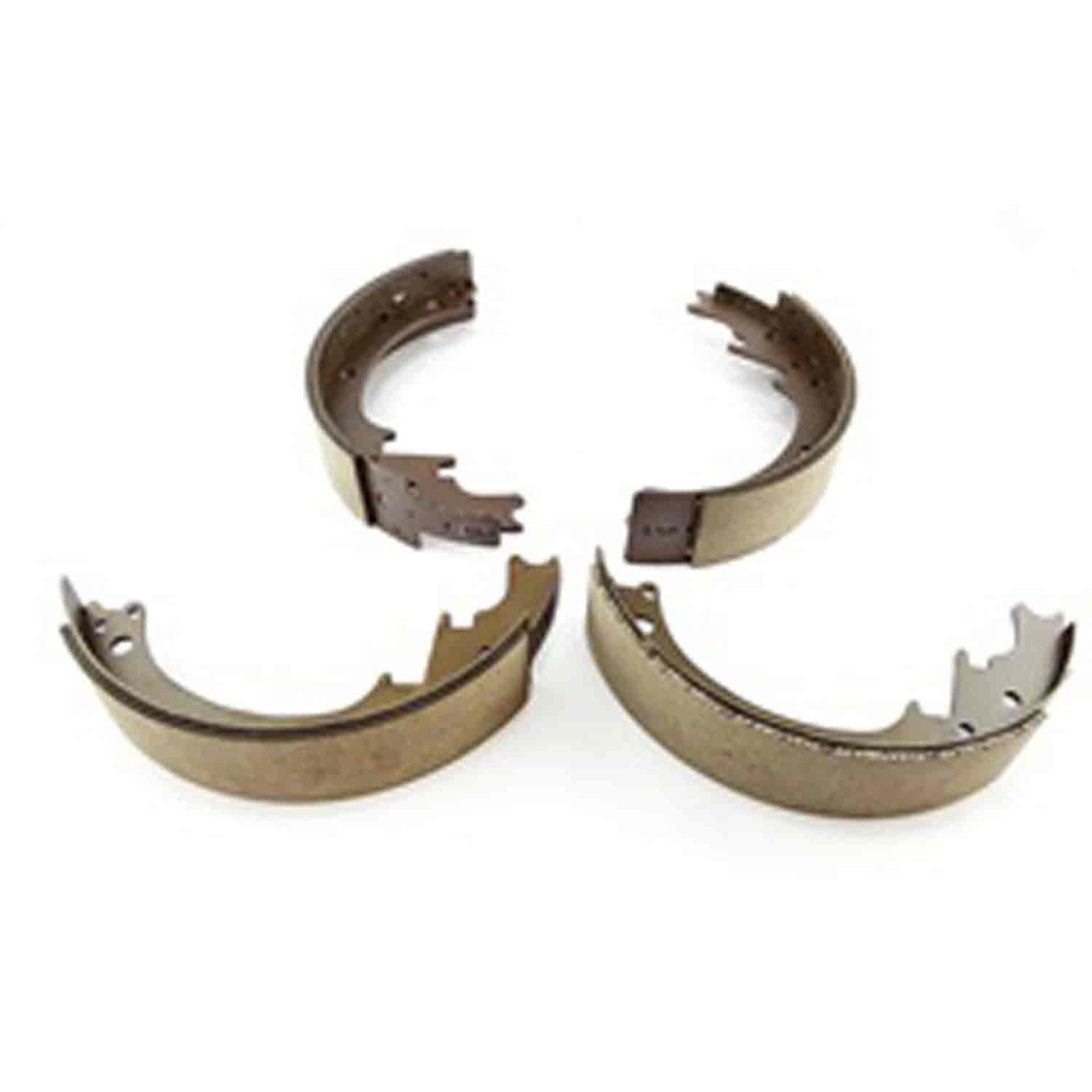 This set of brake shoes from Omix-ADA fits 12 x 2-1/2 unfinned drums on the front or rear axle. Fits