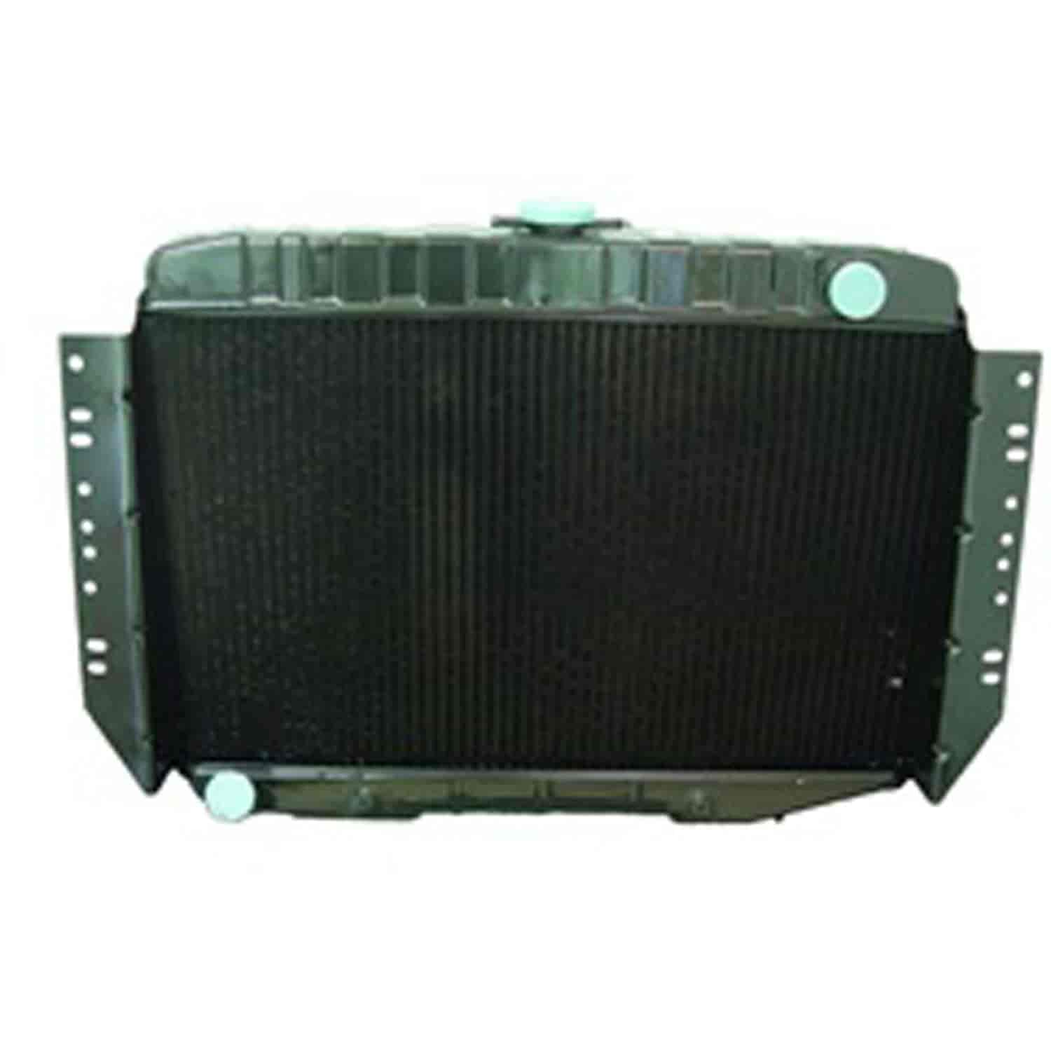 This 3 row radiator from Omix-ADA fits 74-79 Cherokee SJ 5.9L and 6.6L With or Without AC MT or AT .