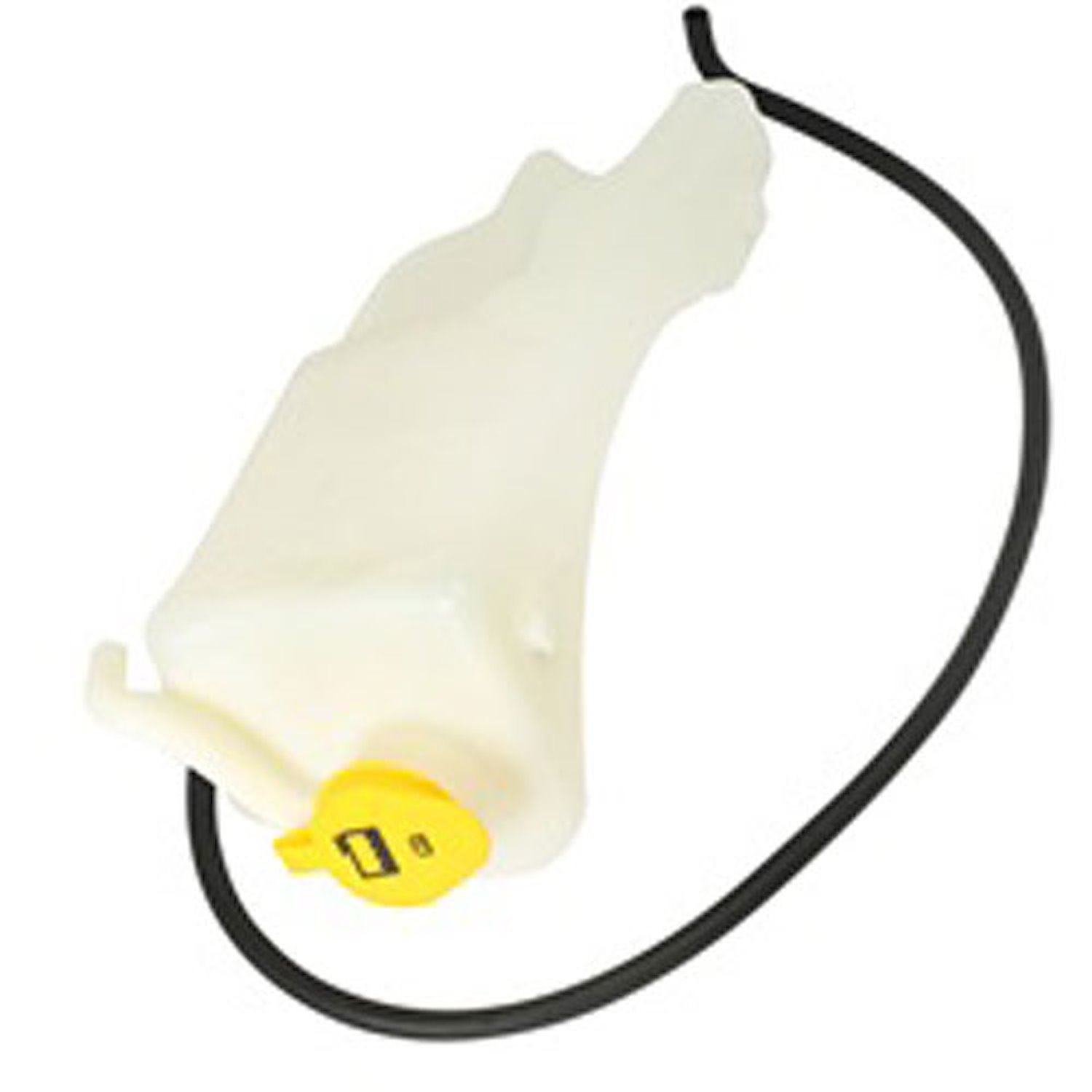This coolant overflow bottle from Omix-ADA fits 07-11 Jeep Wranglers with a 3.8L engine.