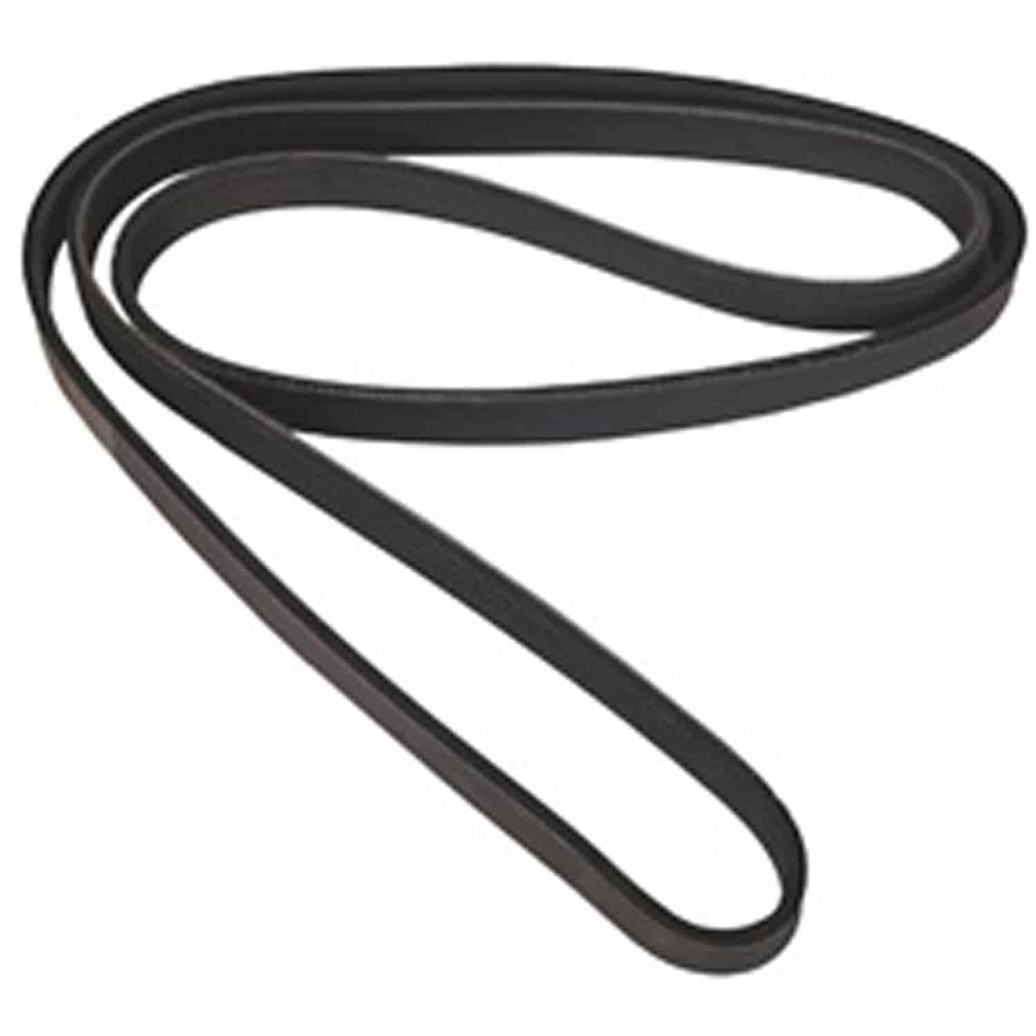 This serpentine belt from Omix-ADA fits 97-99 Jeep Wrangler TJ with the 4-cylinder or 6-cylinder eng