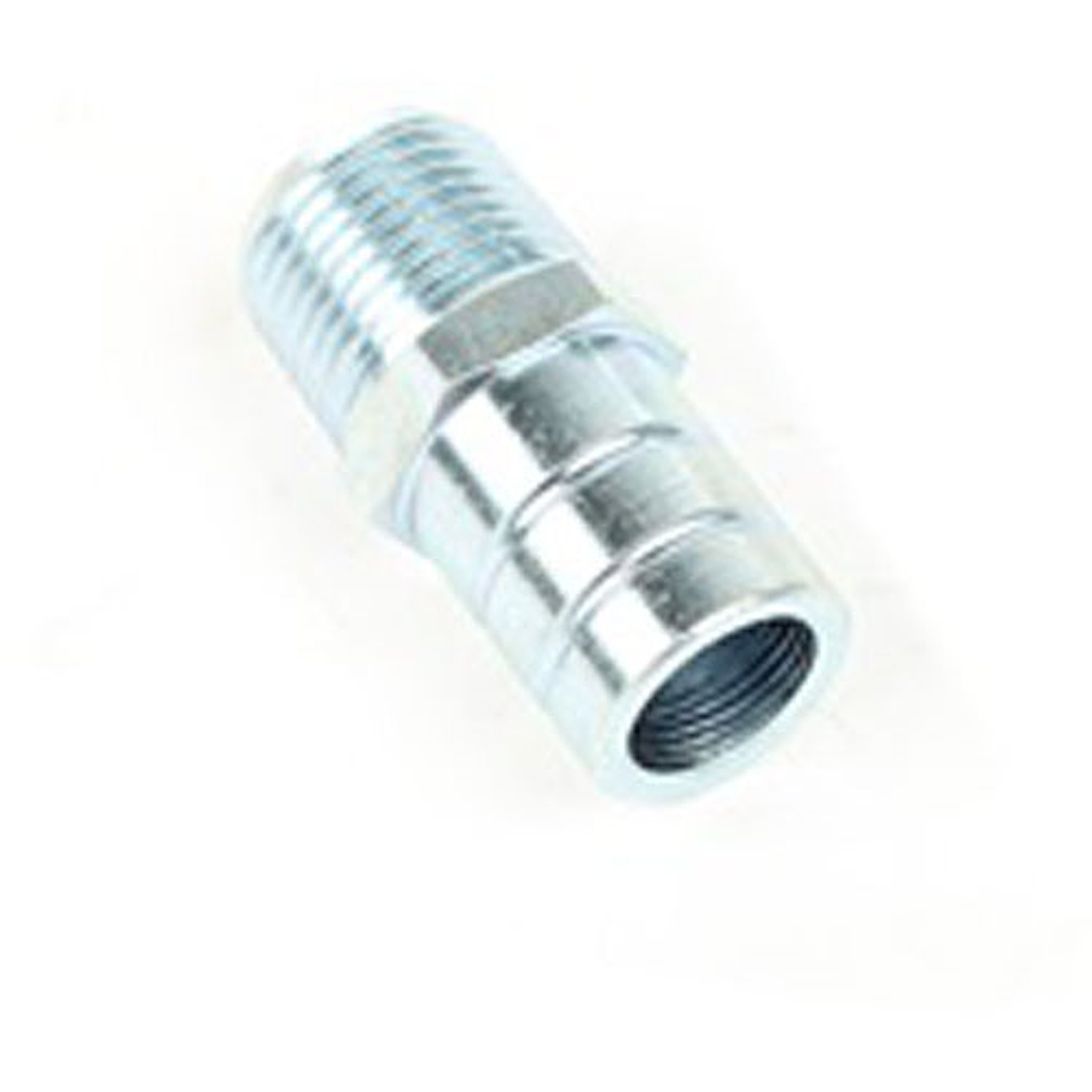 This heater hose fitting screws into the head or the water pump to allow a heater hose to attach to