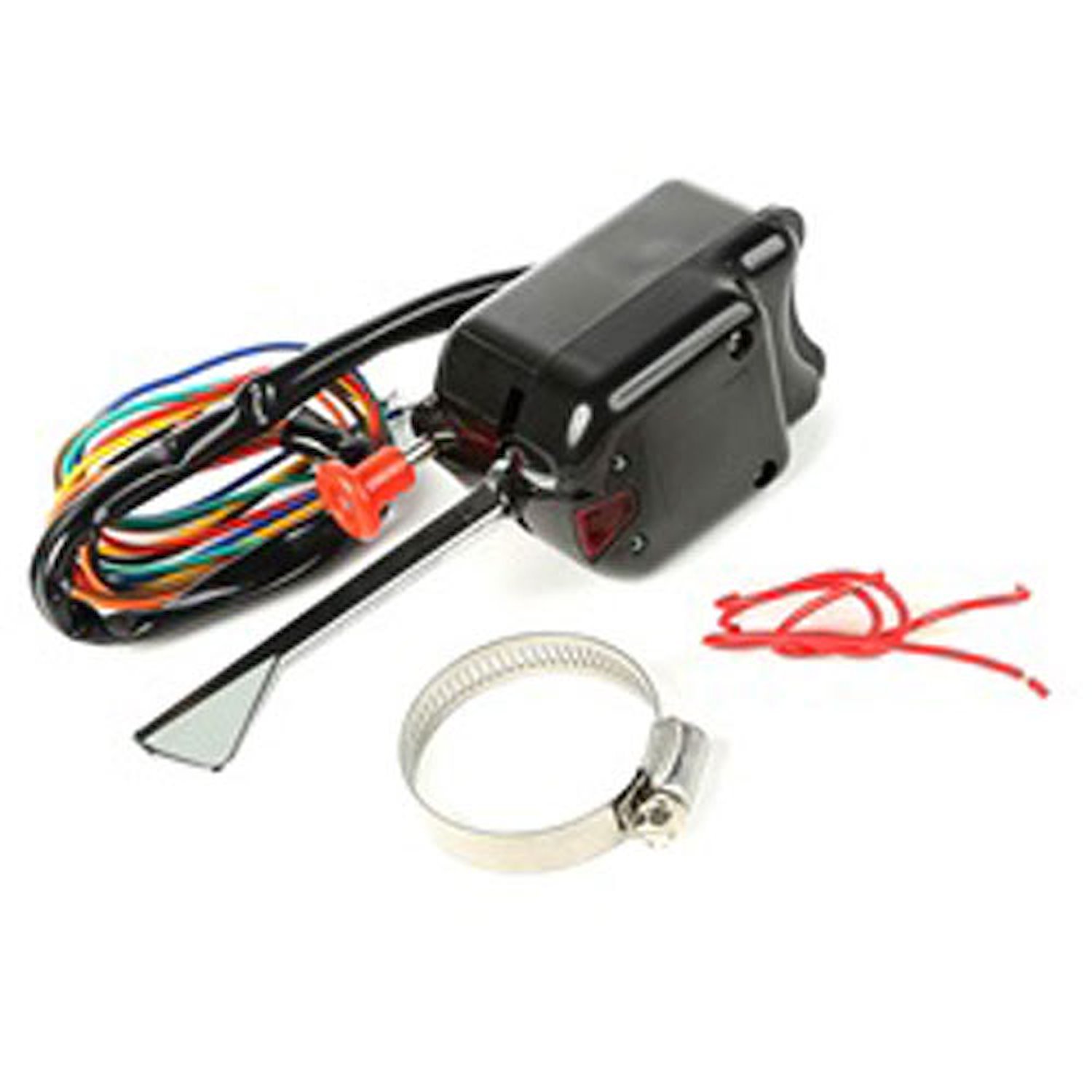 Black replacement turn signal switch kit from Omix-ADA includes wiring harness and built-in