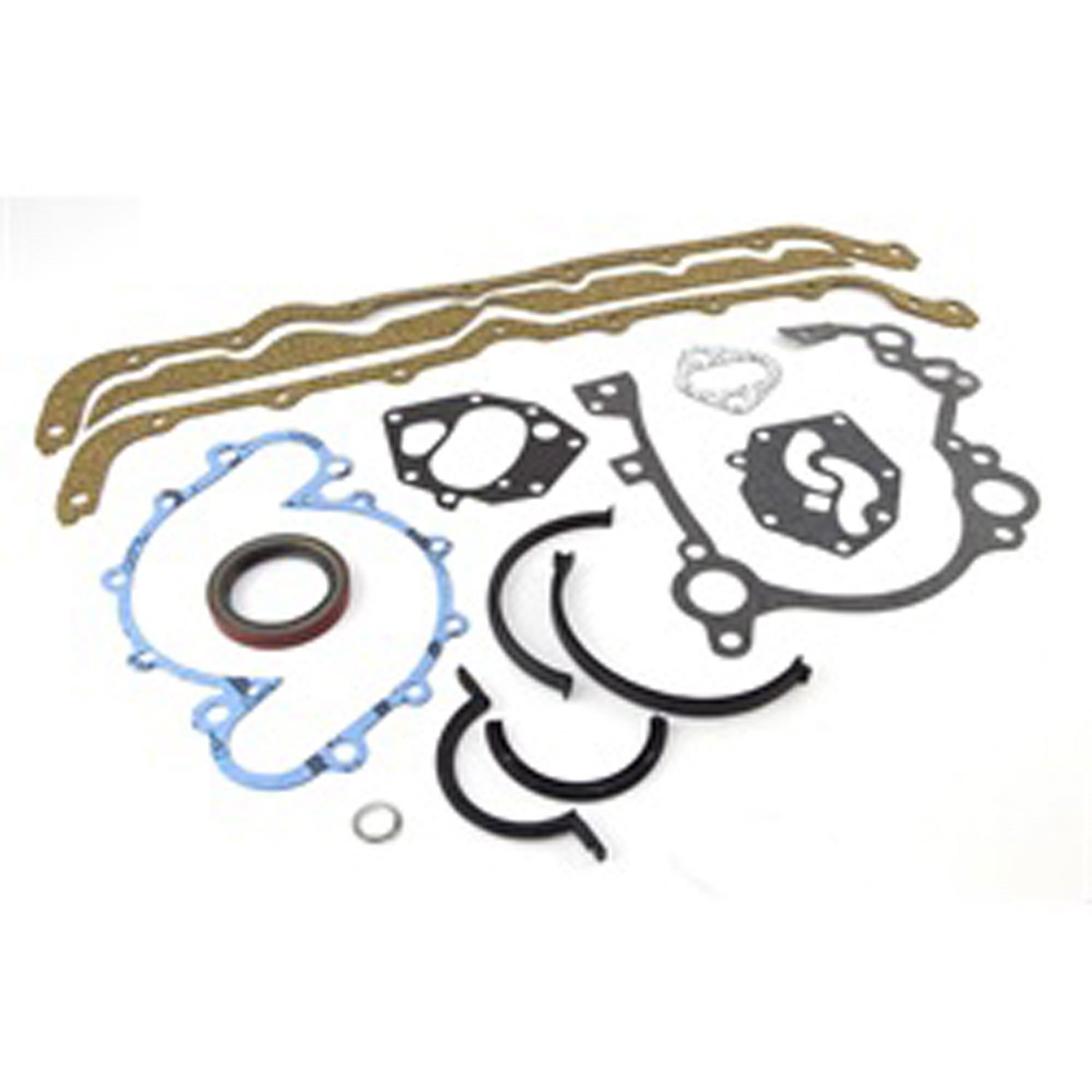 This lower engine gasket set from Omix-ADA fits 72-81 Jeep CJ and SJ models with a 5.0L engine and 7