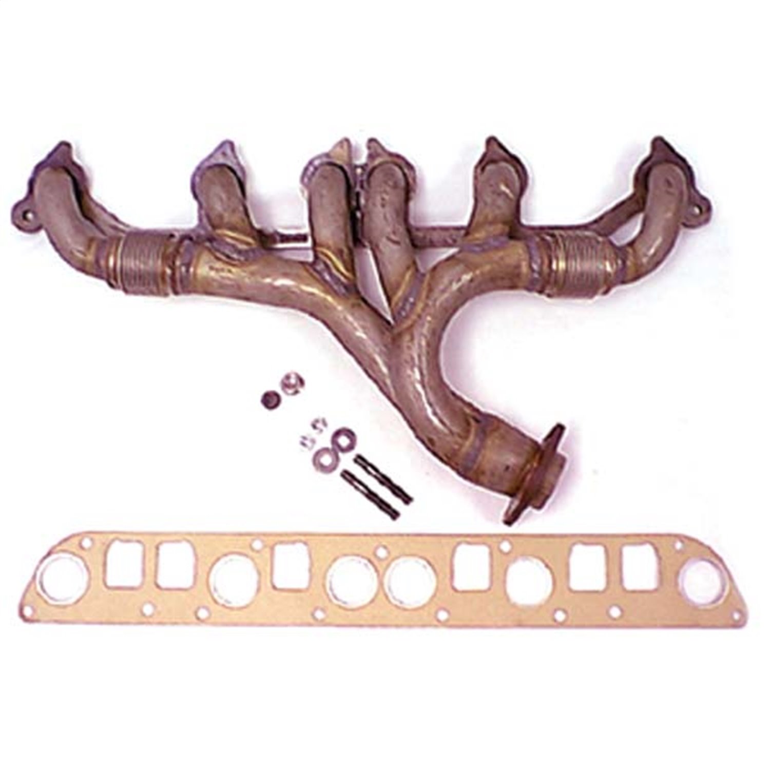 This exhaust manifold kit from Omix-ADA fits 91-99 Jeep Cherokees & Wranglers and 93-98 Grand Cherokees with a 4.0 liter engine