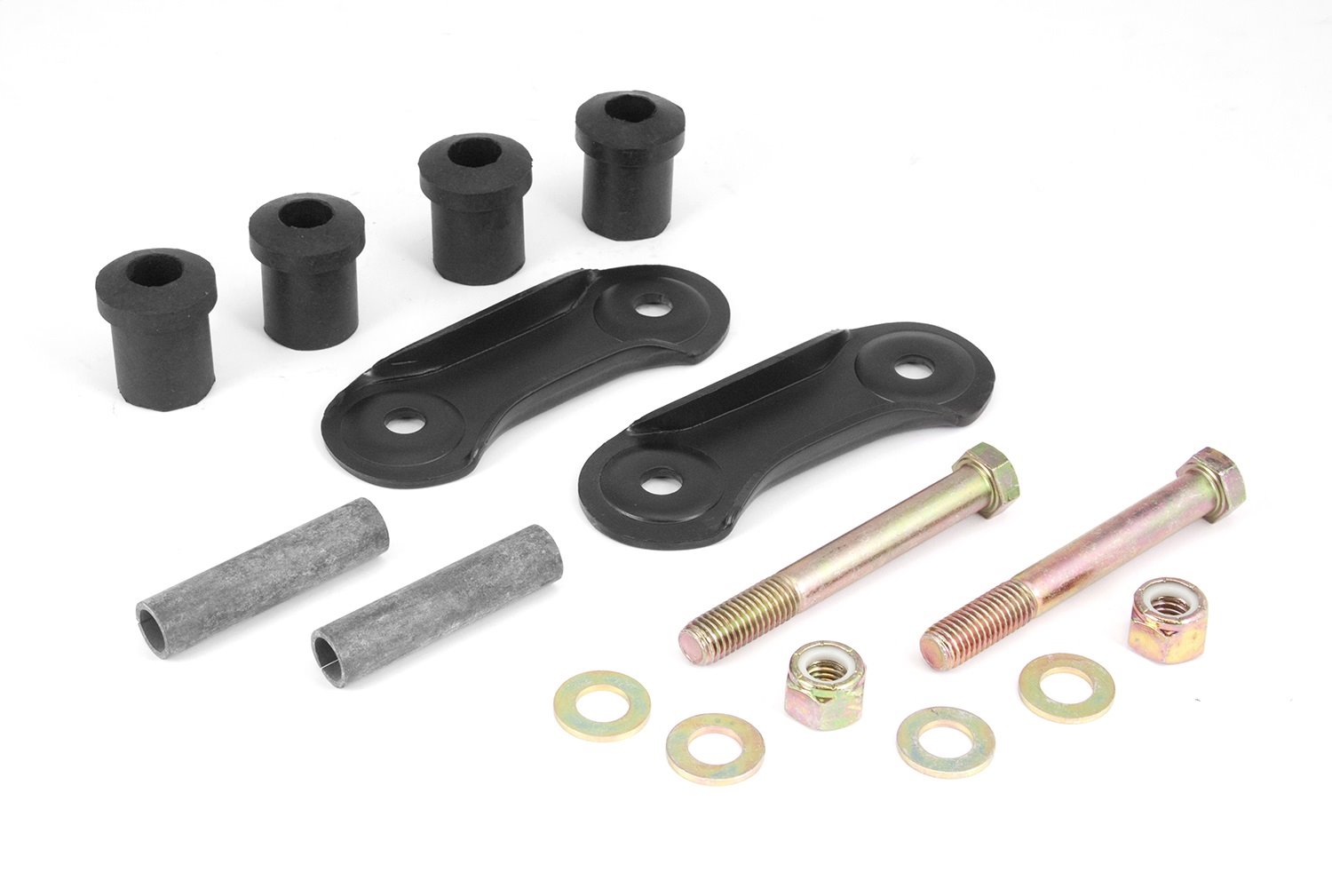 This leaf spring shackle kit from Omix-ADA fits 87-95 Jeep Wrangler YJ . Fits left or right. Fits front or rear.