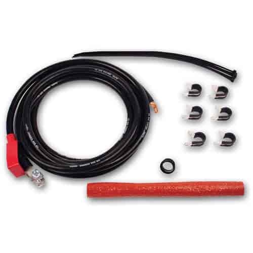 Rear Battery Cable Kit 13 Ft of 1/0 Gauge-133 Strand Cable Kit includes: