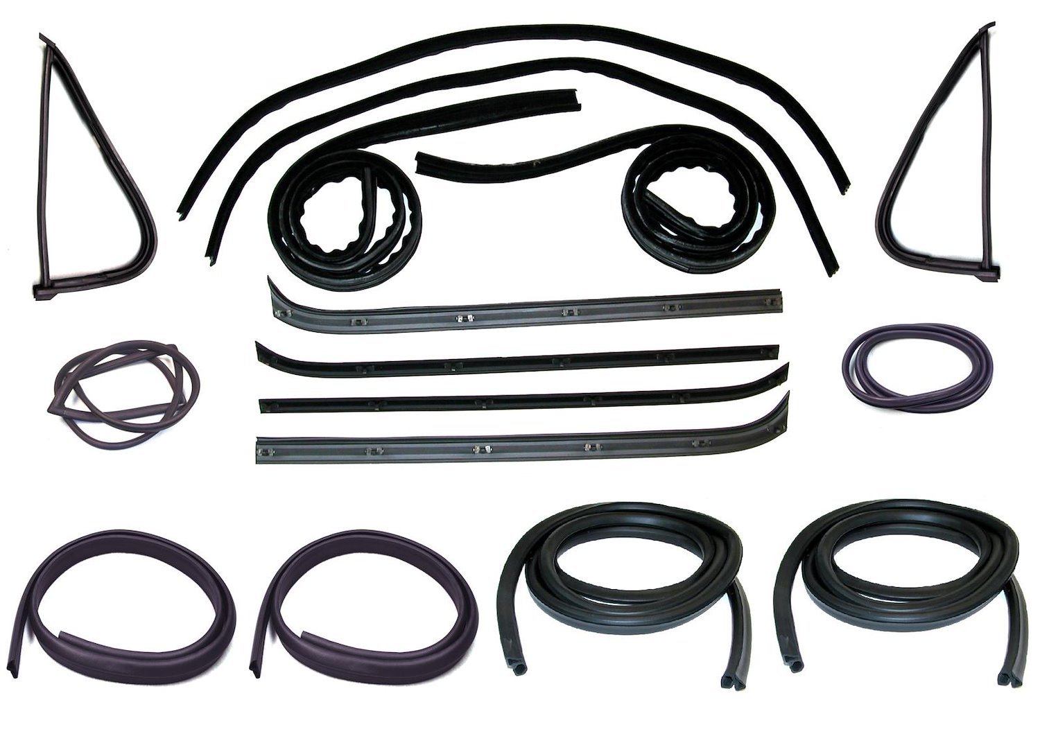 Belt Window Weather-strip Kit Fits 1973-1979 Ford F-150, F-250, F-350, F-500 Truck [Inner/Outer, Left/Driver & Right/Passenger]