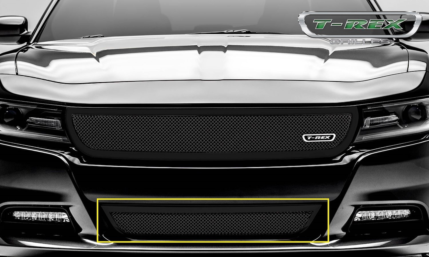 Dodge Charger-Formed Mesh Bumper Upper Class -Overlay Black