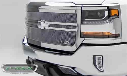 Chevrolet Silverado 1500 Upper Class Series Main Grille 2-Bar Replacement W/ Small Mesh Polished Sta