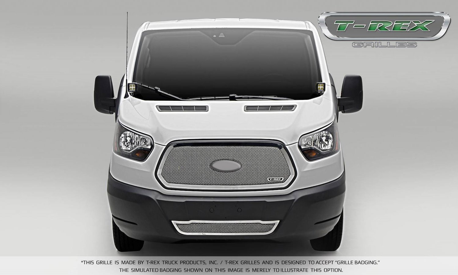 Ford Transit Upper Class Formed Mesh Grille Main Logo cut 1 Pc Polished Stainless Steel