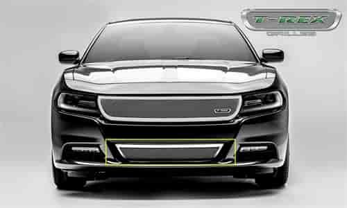 Dodge Charger- Upper Class -Formed Mesh Stainless Steel Polished Bumper Overlay
