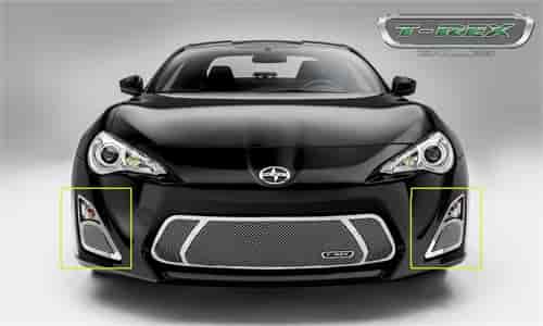 Scion FR-S Upper Class Fog Lamps Pod Grilles 2pc Overlay Polished Stainless Steel with Formed Mesh