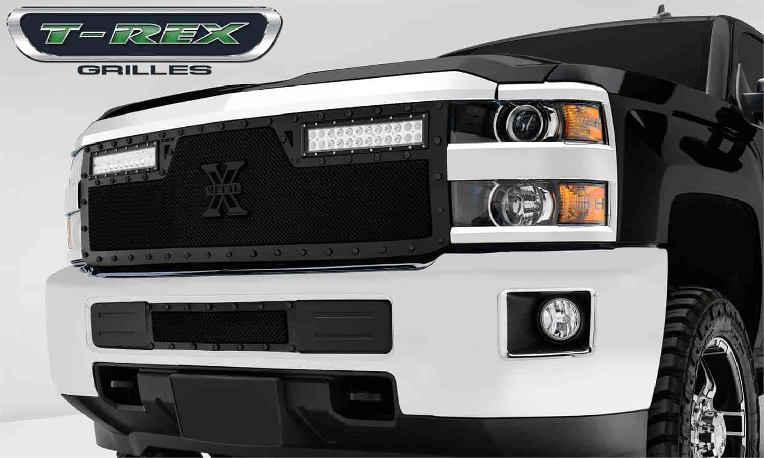 Torch Series LED Light Grille 2 - 12 LED Bar Formed Mesh Grille Main Insert 1 Pc Black Powdercoated