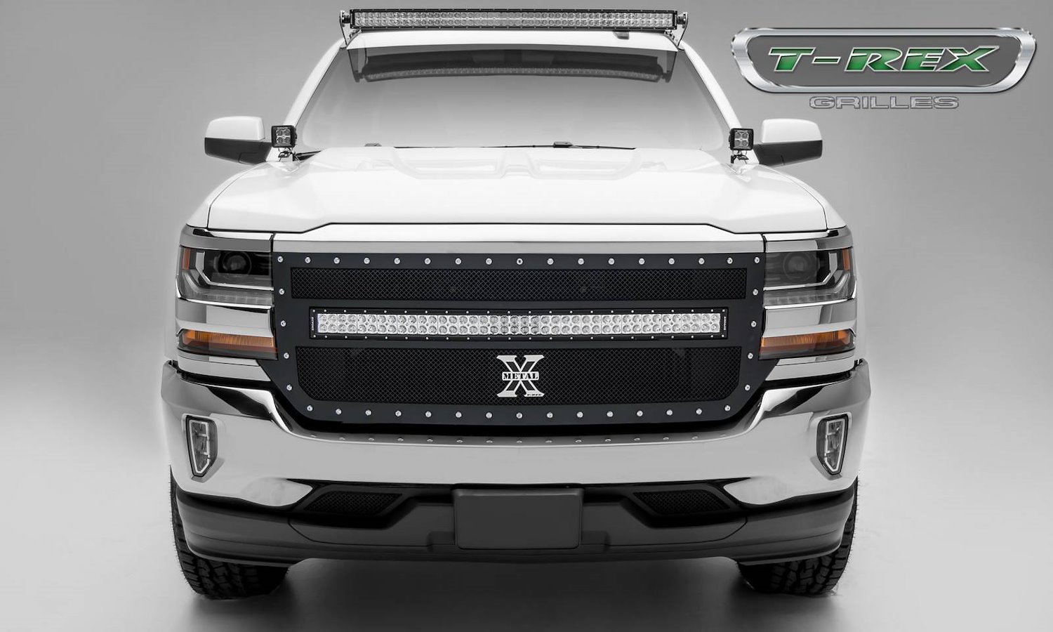 Chevrolet Silverado 1500 Torch Series 1 40 Led Light Bar Middle Main Grille Replacement W/ Small Mes