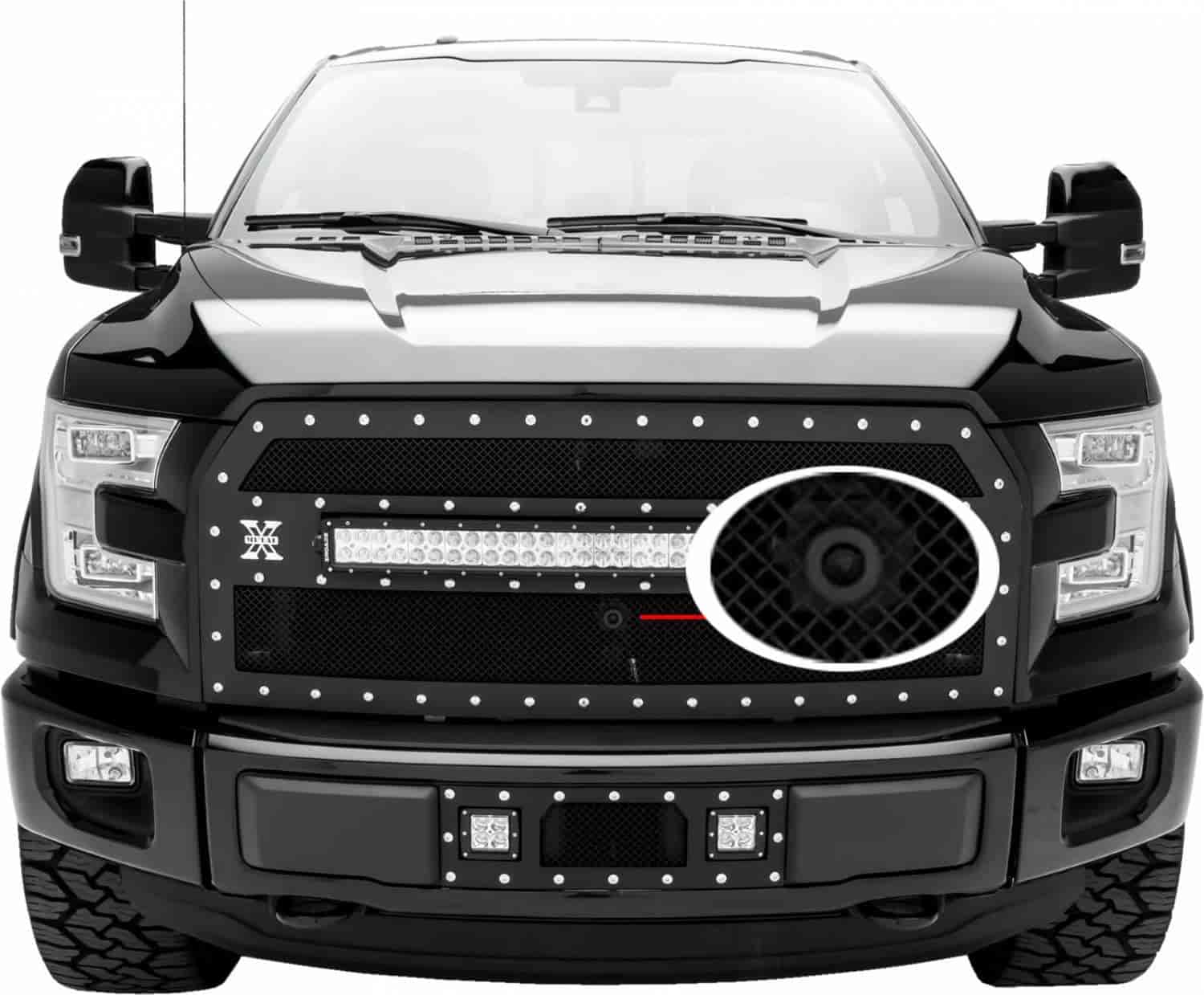 Ford F150 Platinum with Forward Camera TORCH Series LED Light Grille 1 - 30 LED Bar Formed Mesh Main