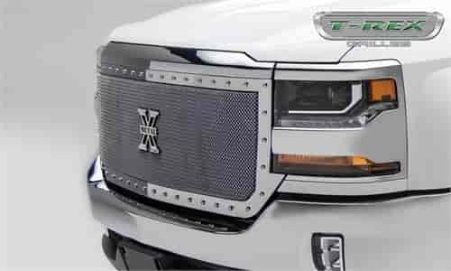 Chevrolet Silverado 1500 X-Metal Series Main Grille Replacement W/ Small Mesh Polished Stainless Ste