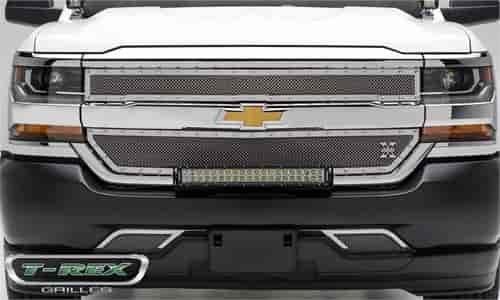 Chevrolet Silverado 1500 X-Metal Series 2 Pc Main Grille Overlay W/ Small Mesh Polished Stainless St