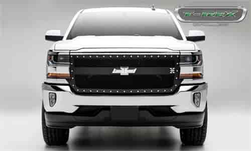 Chevrolet Silverado 1500 X-Metal Series Main Grille 1-Bar Replacement W/ Small Mesh Powder Coated Bl