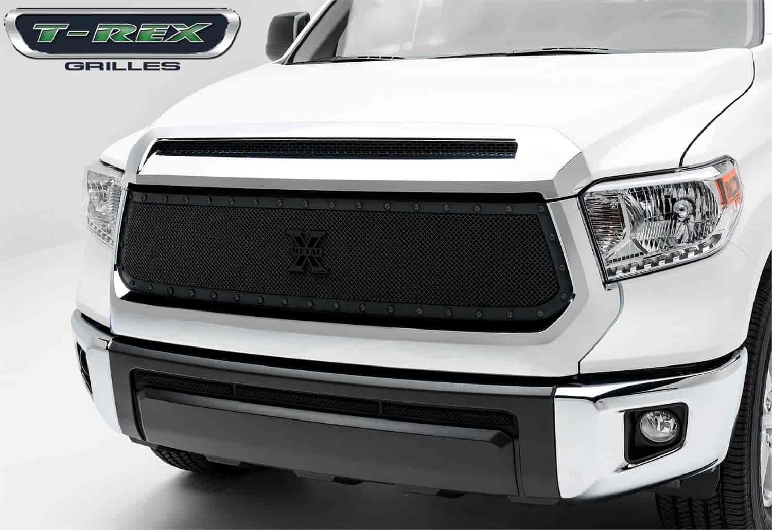 X-Metal Series Formed Mesh Main Grille Replacement 1 Pc Black Powdercoated Mild Steel w/Blk Studs