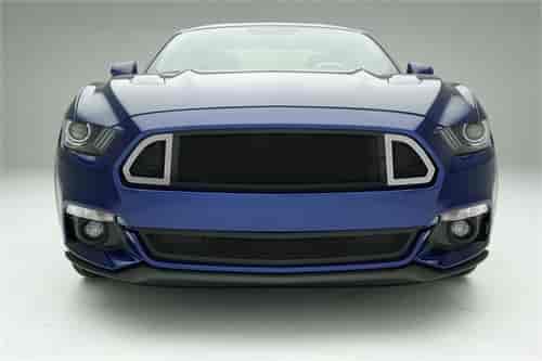Mustang All GT Strada primary grille Black with 304 stainless steel accent trim Grille Replacement B