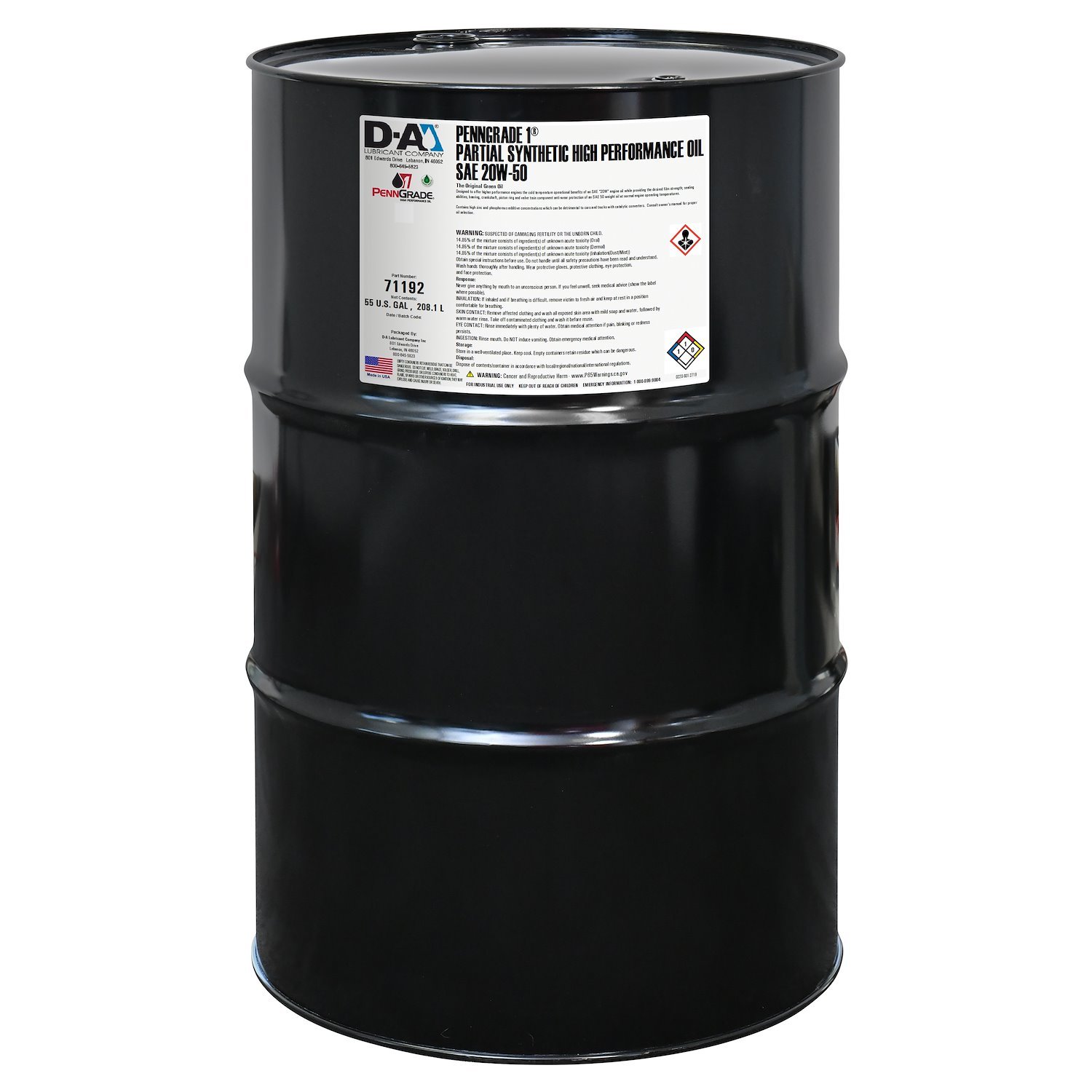 71192 Synthetic Blend High Performance Motor Oil SAE 20W-50 - 55 Gallon Drum