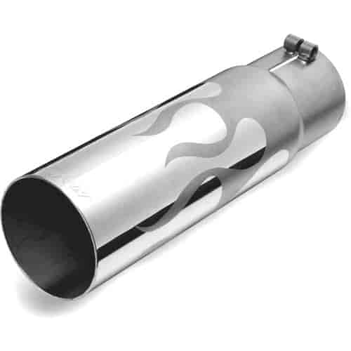 Stainless Steel Straight Cut Exhaust Tip Flame Design
