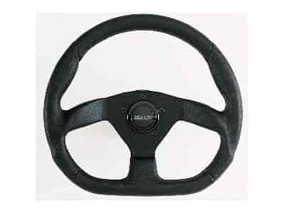 Corsa "D" Steering Wheel Black Perforated and Black Solid Leather Grip