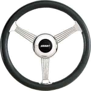 Banjo Style Steering Wheel Black Leather Grip